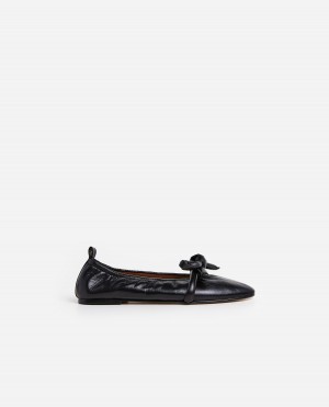 Bailarinas Flattered Polly Cuero Zapatos Negros | MXXMI15346