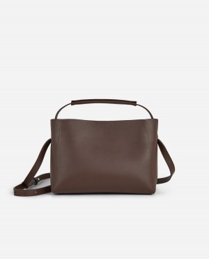 Bolsas Flattered Hedda Midi Handbag Cuero Accessories Chocolate | DMXVO62949