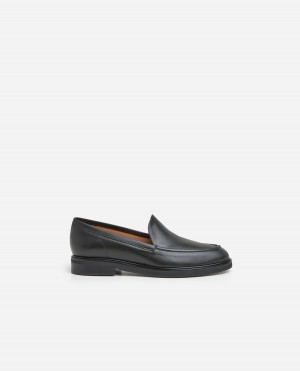 Mocasines Flattered Sanna Cuero Zapatos Negros | UMXND25956