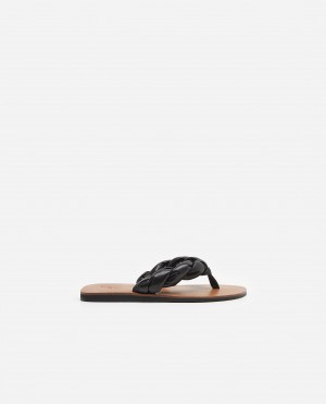 Sandalias Flattered Blanche Cuero Zapatos Negros | MXICD39321