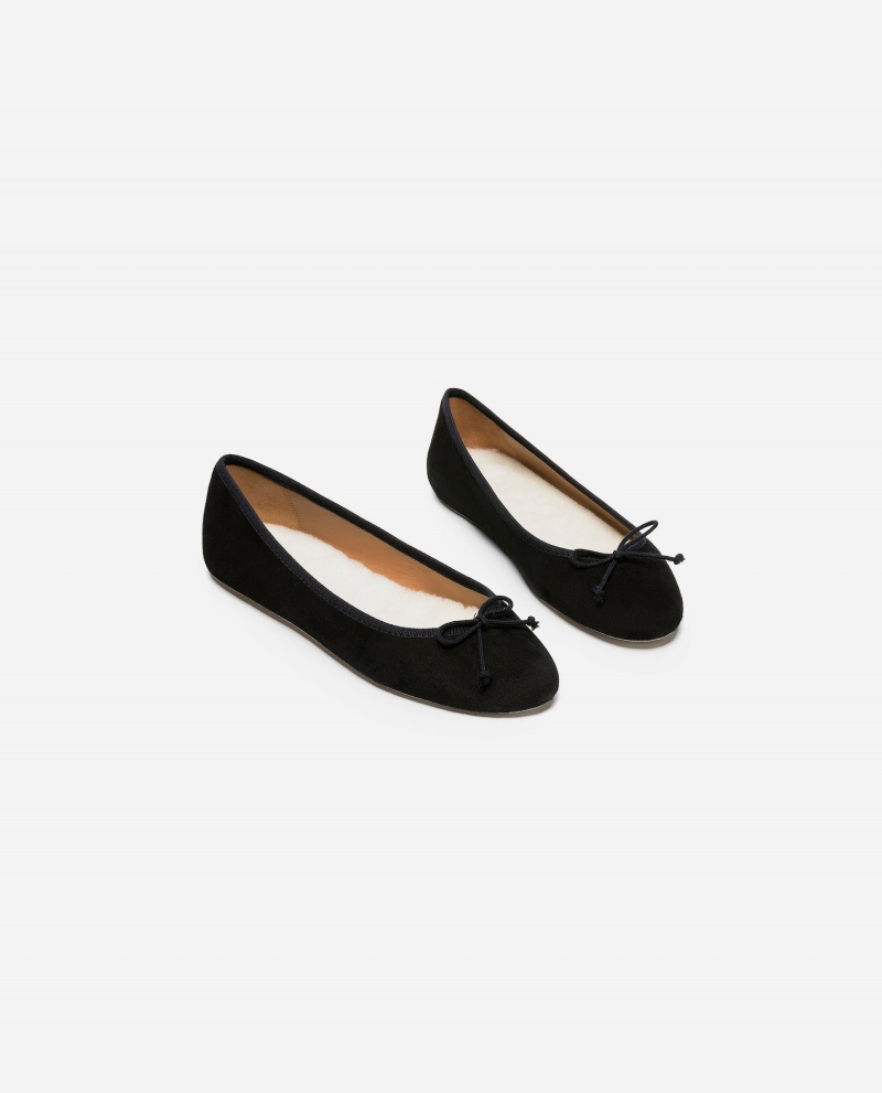 Bailarinas Flattered Anna Gamuza Zapatos Negros | MXQCS53206