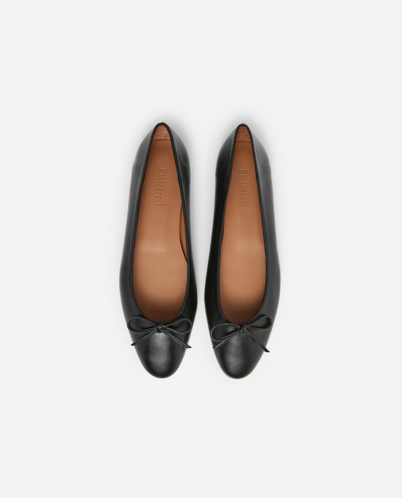 Bailarinas Flattered Bodil Cuero Zapatos Negros | AMXWC29473