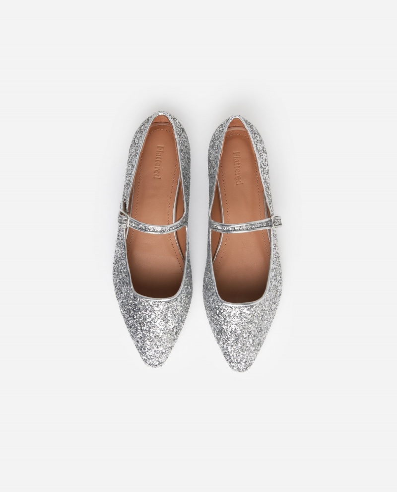 Bailarinas Flattered Camila Textil Zapatos Plateados | YMXVQ11688