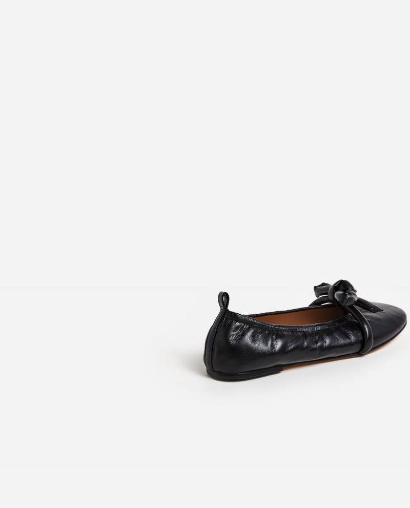 Bailarinas Flattered Polly Cuero Zapatos Negros | MXXMI15346