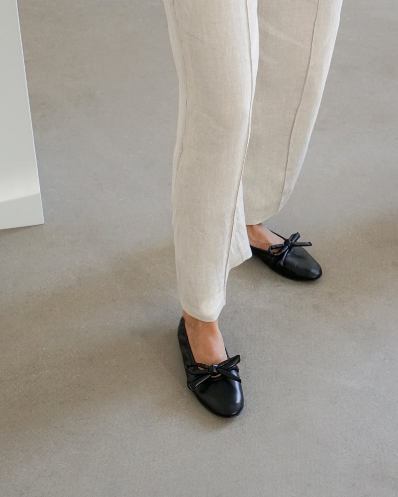 Bailarinas Flattered Polly Cuero Zapatos Negros | MXXMI15346