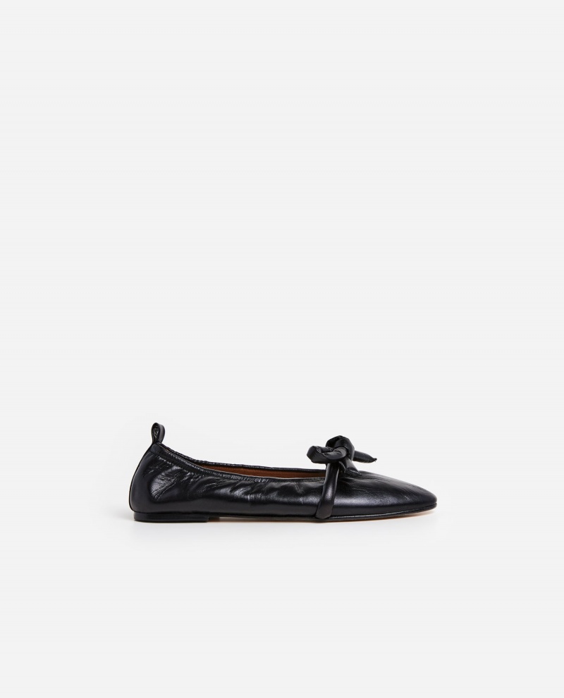 Bailarinas Flattered Polly Cuero Zapatos Negros | MXXMI15346