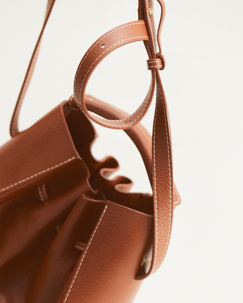 Bolsas Flattered Bo Bucket Bag Cuero Accessories Marrom | YMXGT68656