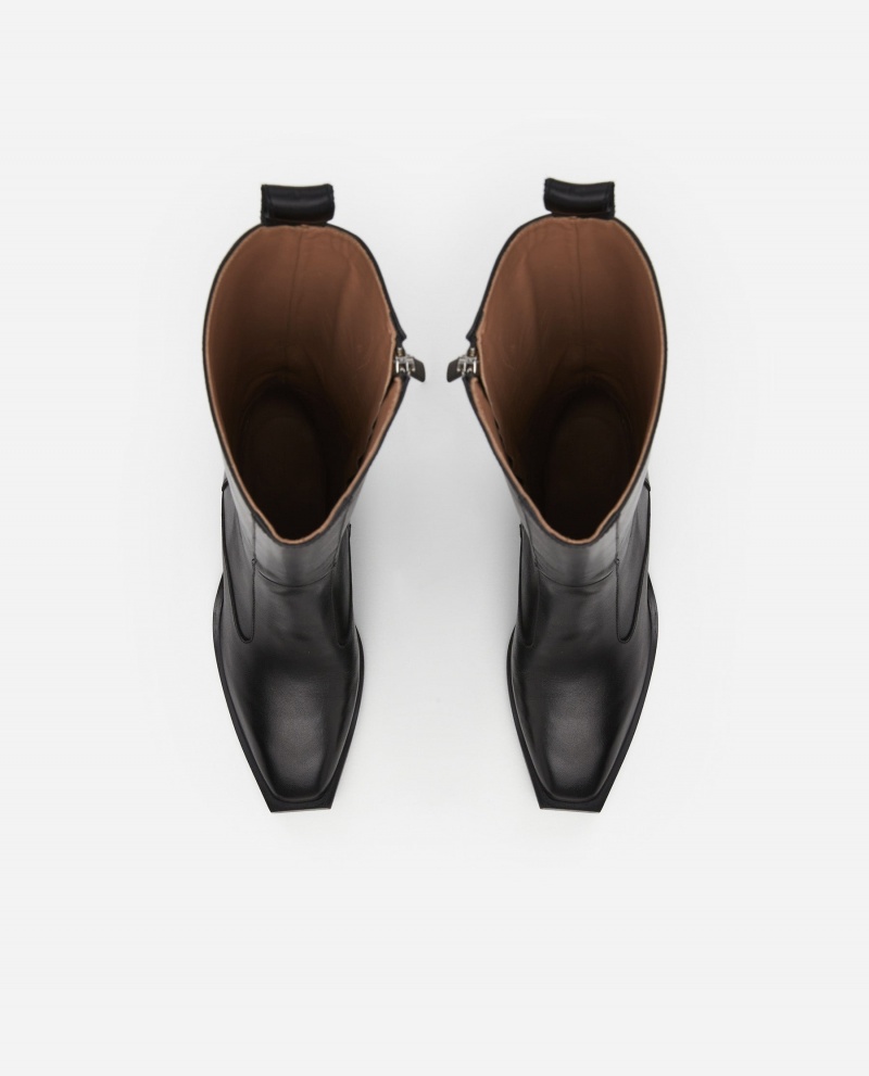 Botas Flattered Carla Cuero Zapatos Negros | MXJVR78749