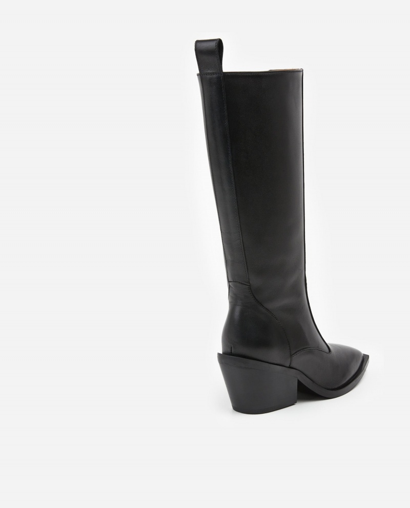 Botas Flattered Carla Cuero Zapatos Negros | MXJVR78749