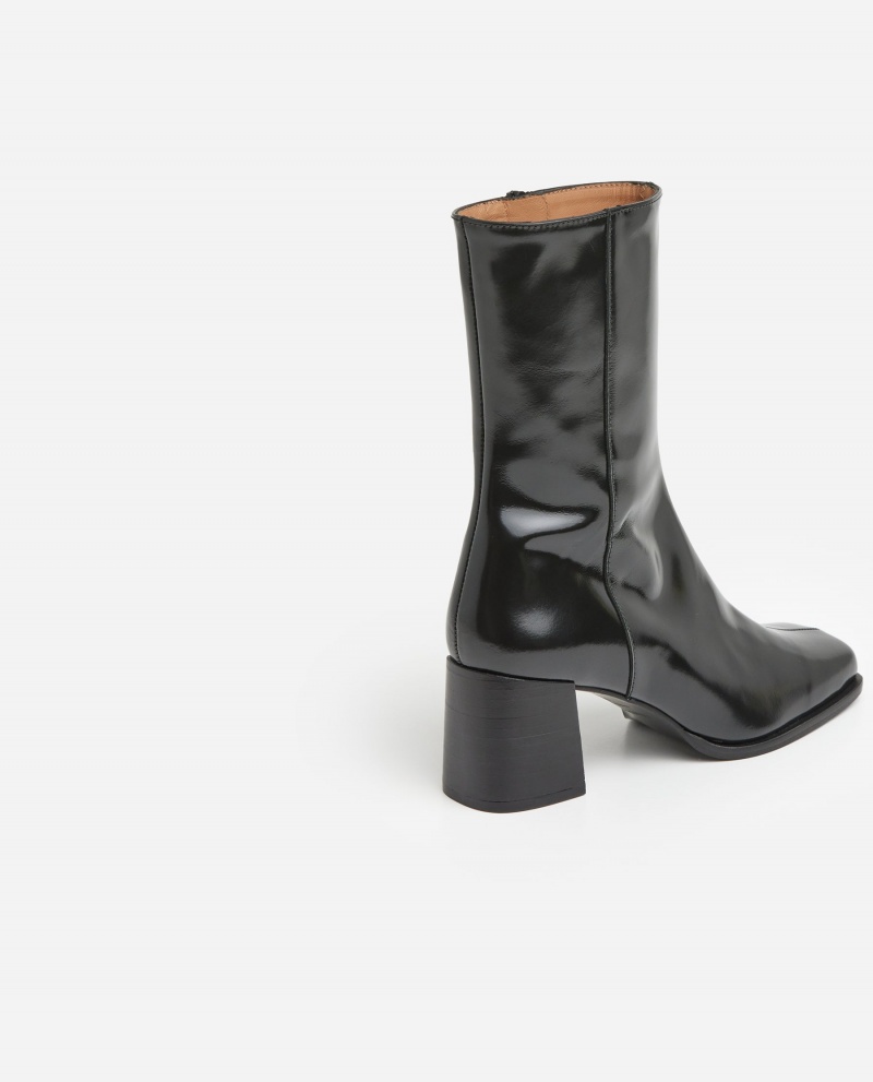 Botas Flattered Karin Cuero Zapatos Negros | MXZDE47028