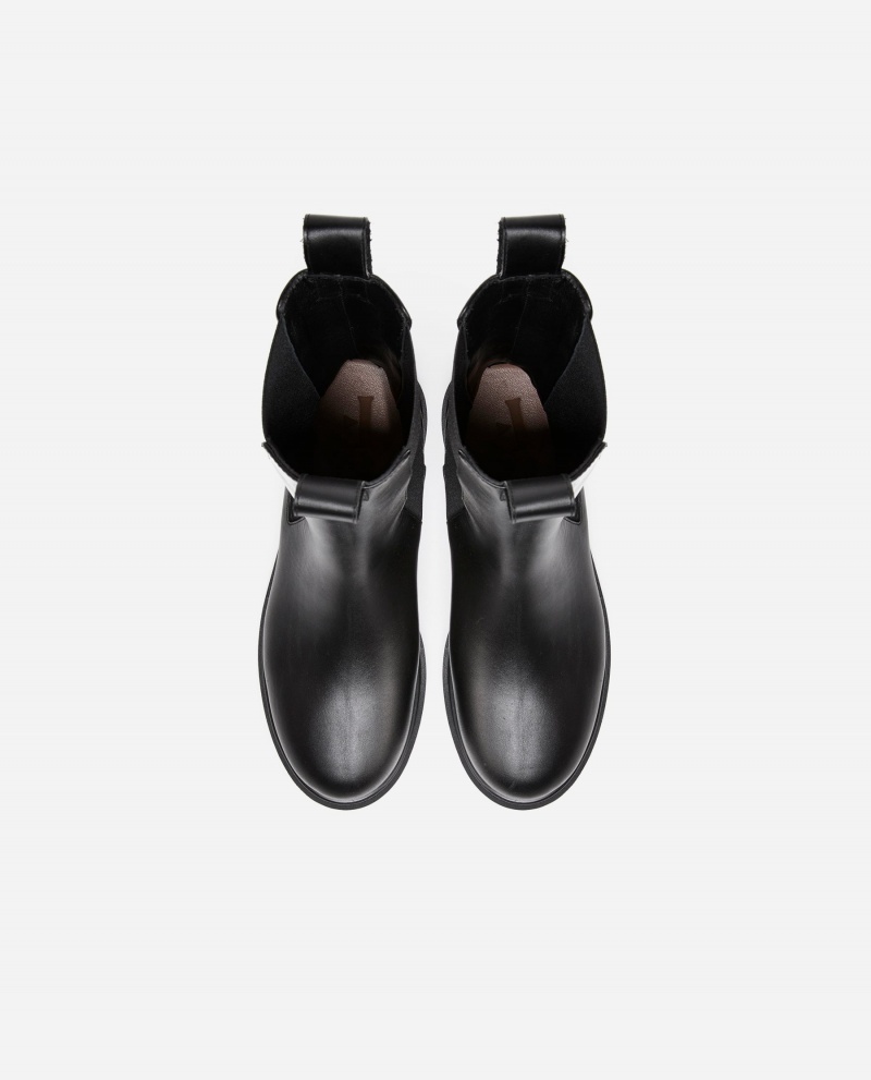 Botas Flattered Lia Cuero Zapatos Negros | YMXGT38434