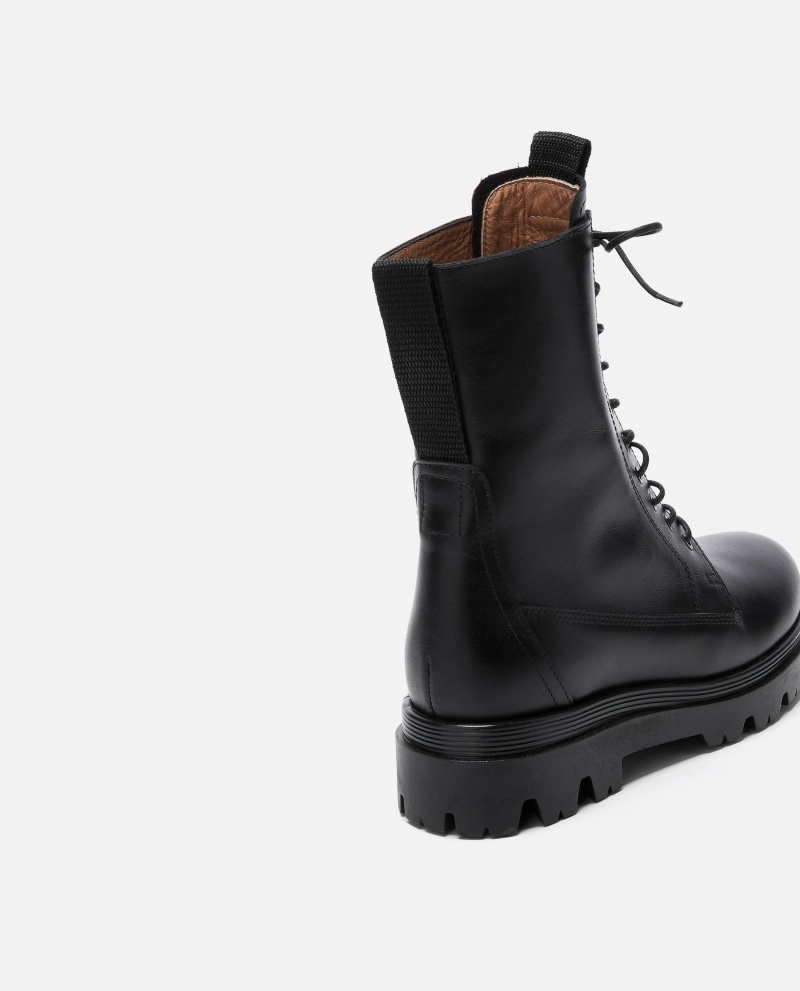 Botas Flattered Lovi Cuero Zapatos Negros | UMXTG35387