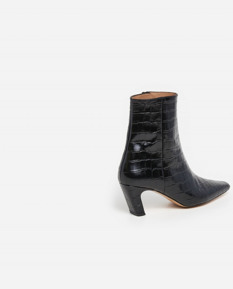 Botas Flattered Xion Croco Cuero Zapatos Negros | XMXGW37461