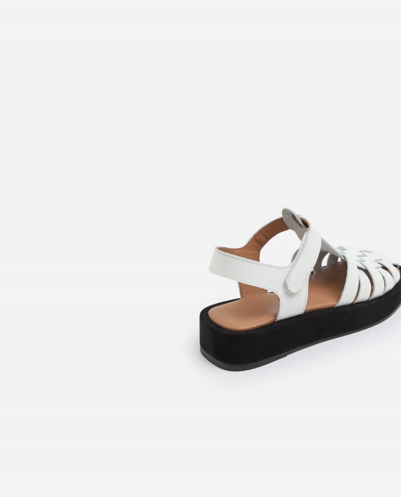 Sandalias Flattered Gigi Cuero Zapatos Blancos | GMXEC37319