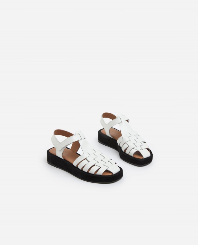 Sandalias Flattered Gigi Cuero Zapatos Blancos | GMXEC37319