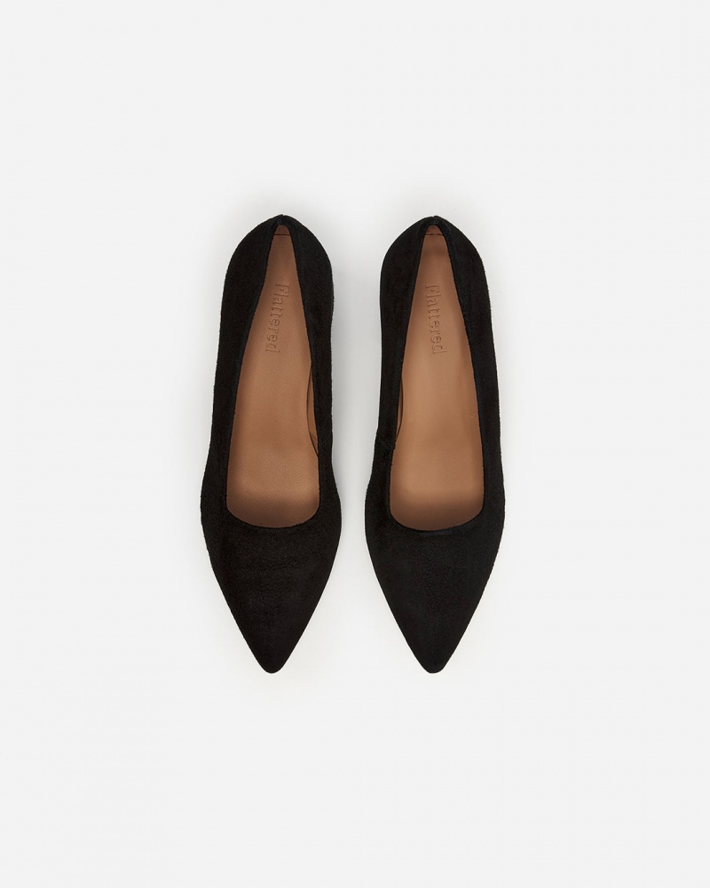 Tacones Flattered Alison Gamuza Zapatos Negros | SMXVO21077