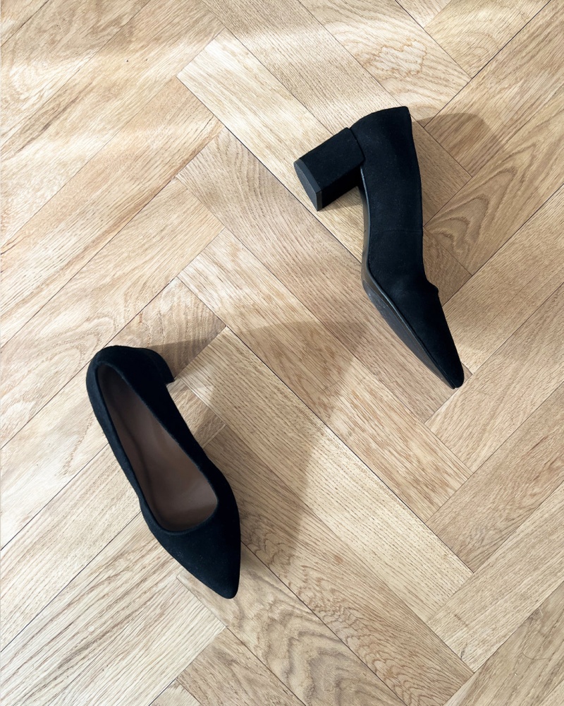 Tacones Flattered Alison Gamuza Zapatos Negros | SMXVO21077