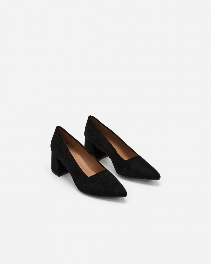 Tacones Flattered Alison Gamuza Zapatos Negros | SMXVO21077