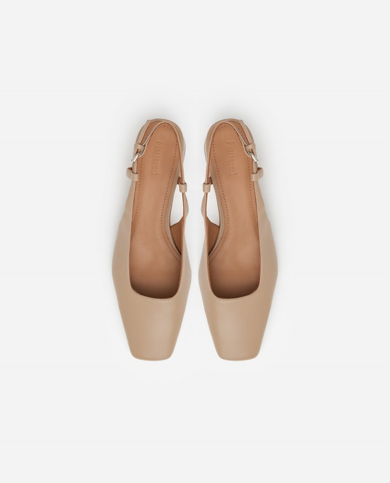 Tacones Flattered Elin Cuero Zapatos Beige | SMXVO45955