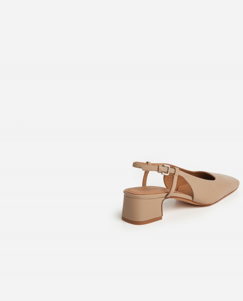 Tacones Flattered Elin Cuero Zapatos Beige | SMXVO45955