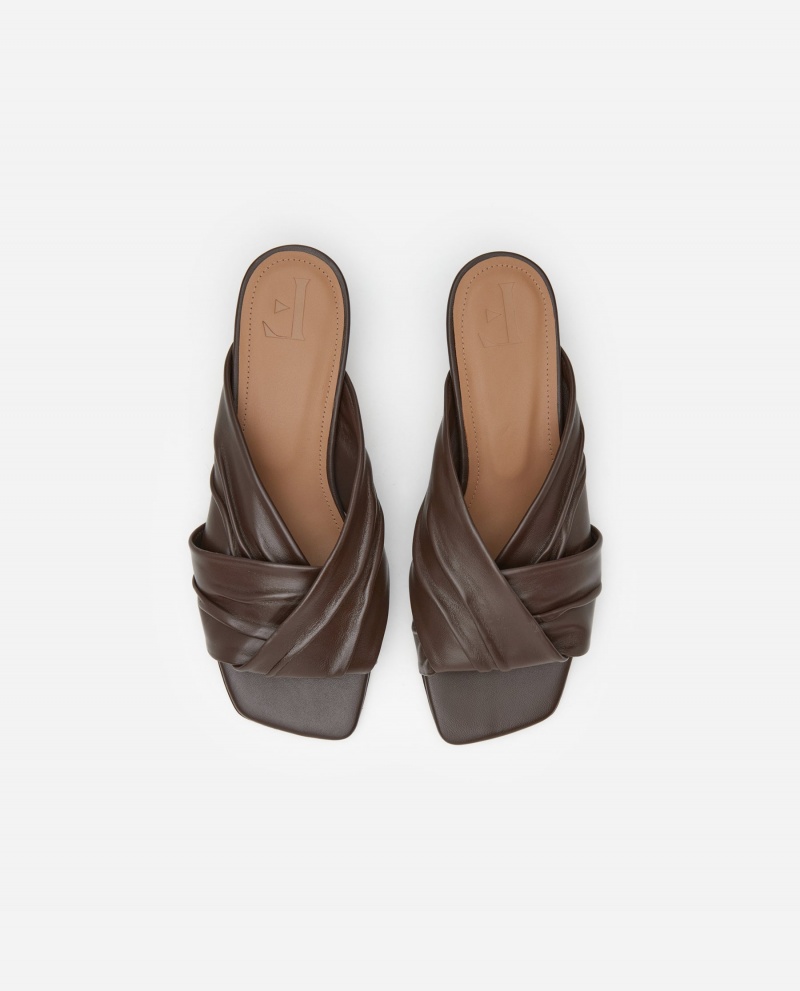 Tacones Flattered Emi Cuero Zapatos Marrom | YMXGT34792