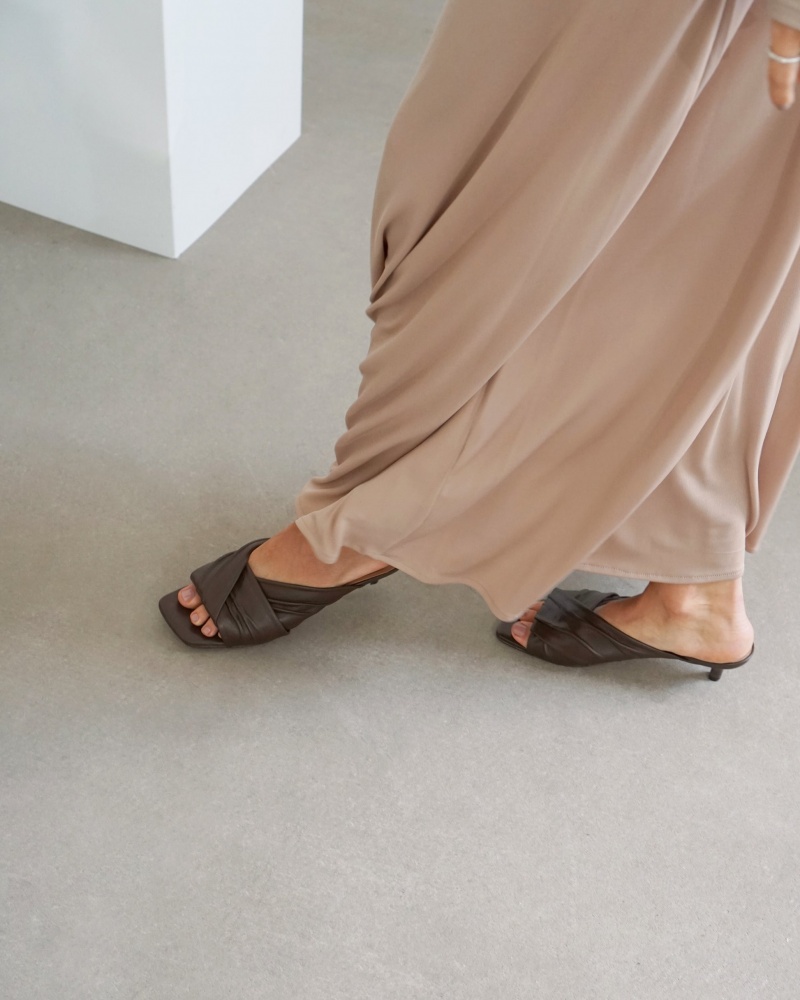 Tacones Flattered Emi Cuero Zapatos Marrom | YMXGT34792