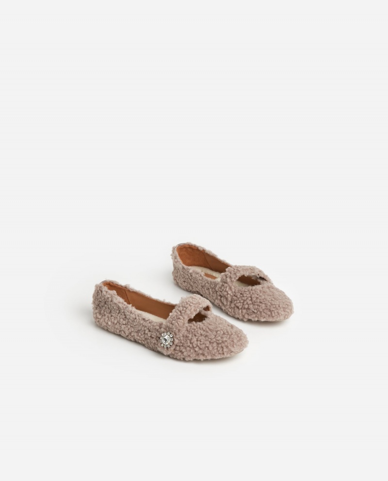 Zapatos Inside Flattered Norah Teddy Zapatos Grises Marrom | LMXTR90751
